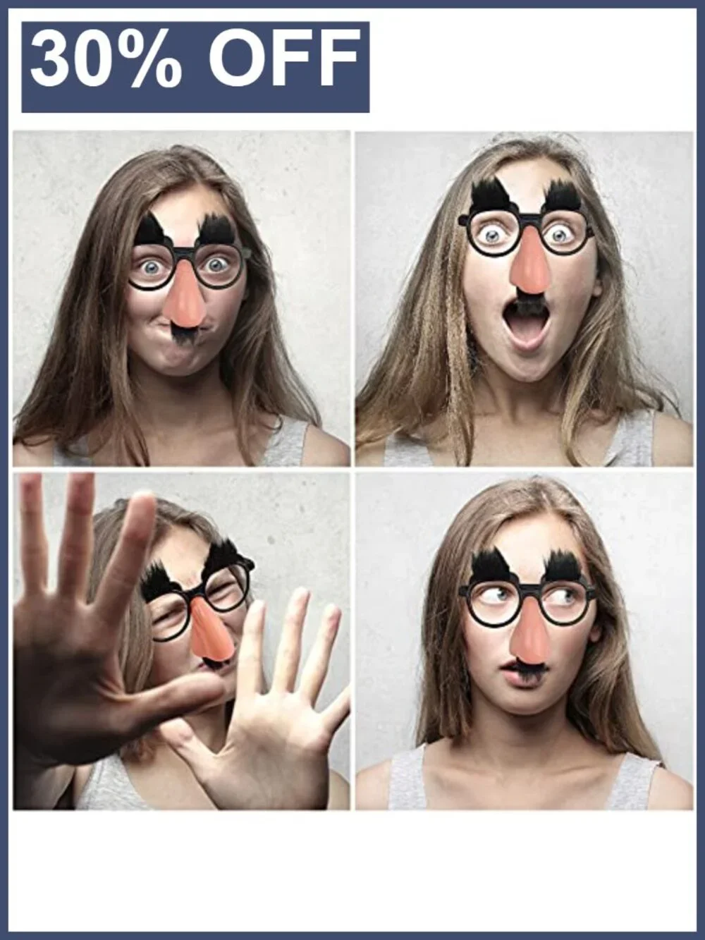 6 Pcs Disguise Glasses Nose Mustache Eyebrows Costume Party Favors